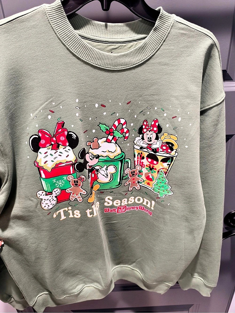 Disney 'Tis the Season Walt Disney World Holiday Sweatshirt Green Large